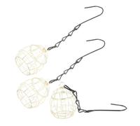 Levemolo 3 Piezas Comedero para Pájaros Pequeños de Hierro con Ganchos de Soportes Colgantes para Bolas de Grasa Alimentador Resistente para Jardín y Patio para Gorrión, Jilguero y Ave Roja