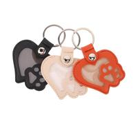 Levemolo 3 Piezas Llavero Conmemorativo para Pelo de Mascota de Cuero Forma de Corazón y Huella Almacenamiento Portátil de Pelo de Perro y Gato Recuerdo Compacto para Amantes de Animales