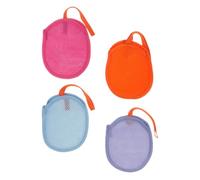 Levemolo 4 Piezas Bolsa de Malla Espumante para Jabón Ovalada de Poliéster | Asa Colgante, Malla Delicada y Uniforme, Plegable y Portátil, Colores Vivos para Hotel y Gimnasio