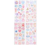 Levemolo 4piezas Pegatinas Decorativas para Burbujas y Diseños Variados Adhesivos Infantiles Reutilizables para Manualidades y Recompensas Jardín de Color Color Aleatorio Varios estilos