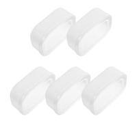 Levemolo 5 Cajas de Almacenamiento Apilables para Arroz y Comidas, de Plástico Blanco, Porciones Portátiles para Control de Peso, Ideales para Viajes y Comidas Casa