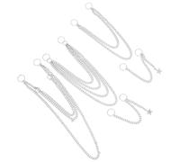 Levemolo 5 Piezas Cadena Cabello Trenzado de Metal Plata Estilo Punk para Mujer y Novia, Accesorio Rápido y Adaptable para Eventos y Ensayos de Baile