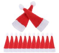 Levemolo 60 Piezas Mini Gorros Navideños de Papá Noel para Piruletas Tela No Tejida Roja, Accesorio Clásico para Decoración de Fiestas Navideñas y Almacenamiento Práctico