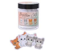 Levemolo 60 Tarjetas de Afirmación Diarias para Mujeres Temática de Gatos, Frasco Decorativo Portátil, Mensajes Positivos y Motivacionales para Meditación, Apoyo Emocional y Obsequio