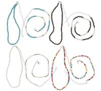 Levemolo 8 Piezas Collar Bohemio de Cuentas Coloridas para Mujer y Niñas, Cadena de Vidrio Decorativa y Amigable Piel, Adecuado Vida Diaria y Fiestas
