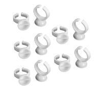 Levemolo Anillos de Tamaño S Blancos, Copas Desechables de Abs con Separador para Pigmento, Herramienta Rápida para Maquillaje de Pestañas