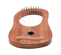 Levemolo Arpa de Lira de Madera de 10 Cuerdas para Principiantes, Portátil, Llave de Afinación, Instrumento Musical Vintage para Música y Entretenimiento en Cualquier Lugar