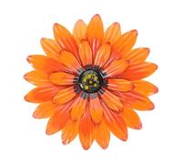 Levemolo Arte de Pared Flores de Hierro Decorativo para Salón y Terraza, Colgante Metálico 3d Grande Color Naranja L, Decoración Mural Resistente para Exteriores y Jardín