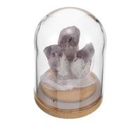 Levemolo Botella De Deseos De Cristal Mineral Base De Madera para Decoración De Oficina y Diseño Único De Cristal Rústico para Yoga y Espacios De Bienestar