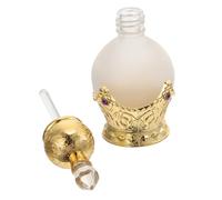 Levemolo Botella Vacía de Perfume Recargable Vintage de 30 Ml Gotero de Cristal y Tapa Dorada, Contenedor Portátil para Aceite Esencial, Adecuado para Viajes y Decoración del Hogar