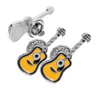 Levemolo Broche de Guitarra Esmaltado de Aleación Amarilla 3 Piezas Retro Estilo Punk Delicado y Fácil de Combinar para Bodas y Aniversarios