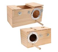 Levemolo Caja Nido para Aves 2 Piezas Madera Maciza Pequeña y Grande Aislamiento Térmico para Cría de Loros Cacatúas y Periquitos Diseño Colgante Seguro para Jaula Adecuado para