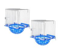 Levemolo Caja Nido y Nido de Loro, Set de 2 Piezas de plástico Azul con Buena ventilación, fácil Montaje, Ideal para jaulas Exteriores con Finches y periquitos