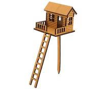 Levemolo Casa de Árbol Miniatura de Madera, Adorno para Pueblo en Miniatura al Aire Libre y Jardín de Hadas, Rústico, Resistente la Deformación