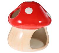 Levemolo Casa de Cerámica Forma de Hongo para Hámster y Pequeños Animales, Nido Refrescante y Espacio Privado para Descansar Verano