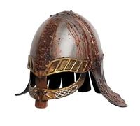Levemolo Casco vikingo medieval para mujer y hombre, diseño realista con acabado texturizado, plástico reforzado, accesorio para cosplay y fotos, adecuado para fiesta de sombreros