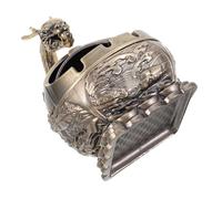 Levemolo Cenicero Metálico Vintage a Prueba De Viento Pequeño En Acabado Bronce Antiguo con Diseño De Dragón, Portátil para Oficina y Hogar, Cenicero Decorativo para Patio y Sala De Estar