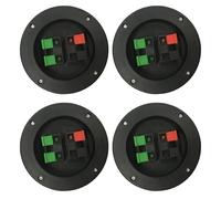Levemolo Conector de Altavoz de 4 Puertos Negro de Plástico, Práctico y Profesional para Subwoofer y Altavoz, Paquete de 4 Piezas