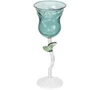 Levemolo Copa de Vino Forma de Rosa de Vidrio Transparente 200ml para Fiesta y San Valentín, Diseño Romántico y Delicado Adecuado para Hogar u Oficina