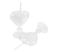 Levemolo Copas de Cristal en Forma de Corazón 2 Piezas, Vaso para Cóctel y Vino 210 Ml Liso 180 Ml Rayas, Vidrio para Bar y Fiestas, Decoración para San Valentín y Eventos