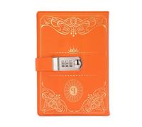 Levemolo Cuaderno Diario con Código de Bloqueo en Color Naranja, Páginas en Blanco y Diseño Vintage Clásico, Portátil para Journaling y Vacaciones