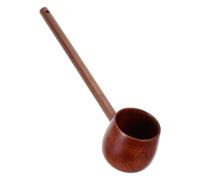 Levemolo Cucharón de agua de madera marrón para cocina y jardín, mango largo práctico para preparación de té y servicio de vino