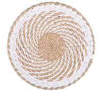 Levemolo Decoración de Pared Tejida Estilo Bohemio Redonda Mediana 25 CM Hecha a Mano Arte Mural Rústico para Sala Dormitorio y Decoración del Hogar