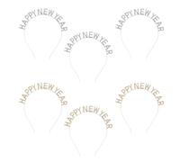Levemolo Diadema de Aleación Cómoda y Ajuste Seguro 6 Piezas Letras y Pedrería Plateada para Fin de Año para Eventos Festivos y Baile