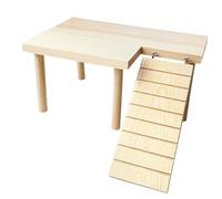 Levemolo Escalera de Plataforma Natural de Madera para Hámster Pequeño Juguete Decorativo Ejercicio para Chinchillas y Ratas Accesorio para Jaula Que Combate el Estrés y Fomenta la