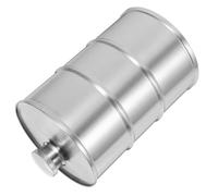 Levemolo Frasco de Licor de Acero Inoxidable 750ml Diseño de Barril de Gasolina Plateado, Fácil de Limpiar y Transportar para Camping y Senderismo