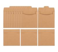 Levemolo Fundas de Papel Kraft para CD y DVD, Bolsa de Transporte Resistente, Pack 50 Unidades, Sobres para Almacenamiento y Protección contra Rayones, Uso Doméstico y Oficina