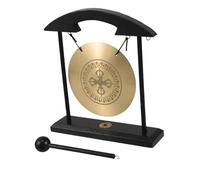 Levemolo Gong de Latón Feng Shui con Soporte y Sonido Relajante Decoración Zen para Escritorio y Hogar Ornamental Elegante para Oficina y Sala