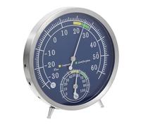 Levemolo Higrómetro de Interior Acero Inoxidable Medición Precisa Humedad para Hogar Oficina Diseño Fácil Uso Números Grandes Visibles Resistente y Duradero para Pared y Mesa