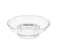 Levemolo Jabonera Redonda de Vidrio Transparente para Fregadero de Cocina y baño, Base Antideslizante, fácil de Limpiar, 1 Pieza