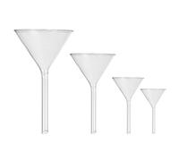 Levemolo Juego 4 Embudos Vidrio Cuello Corto 40-100 MM para Laboratorio Resistencia Térmica y Química en Manipulación de Líquidos