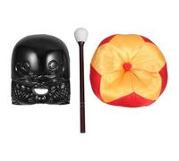 Levemolo Juego de Madera Acrílica para Meditación Budista de 4 Pulgadas Bloque de Madera Tallada Suave y Tapete Adecuado para Recitación de Sutras y Decoración de Templos