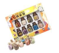Levemolo Juego de Piedras Naturales y Cristales Minerales para Enseñanza 9 Frascos de Muestras de Piedras de Colores Atractiva y Coleccionable para Uso Diario