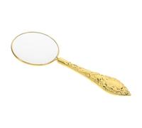 Levemolo Lupa de Mano Mango Metálico, Aumento 10x para Lectura y Joyería, Diseño Vintage Dorado, Portátil y Ligera para Inspección Detallada