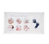 Levemolo Marco de Fotos DIY Huellas de Manos y Pies para Bebés, Recuerdo Personalizado Almohadilla de Tinta, Diseño Elegante para Decoración del Hogar