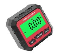 Levemolo Medidor de Ángulos Digital Buscador de Ángulos Rojo, Plástico Magnético, Rango 4x90° y 2x180°, Resolución 0,05°, Precisión ±0,2°, Portátil