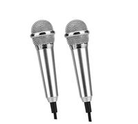 Levemolo Micrófonos k Song para Móvil 2 Piezas, De Grabación Condensador Plateados, Compatibles Teléfonos Entrada De 3,5 Mm, Ideales para Karaoke y Grabación Portátil