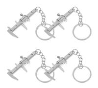 Levemolo Mini Calibradores Vernier Kit de 4 de Acero Inoxidable Plateado Llavero, Herramienta de Medición de Precisión Portátil para Uso Versátil Diario