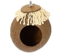 Levemolo Nido de Cría para Pájaros Hecho de Cáscara Natural de Fruta Tropical, Tamaño Mediano, Diseño Tornillos para Jaula, Casa para Periquitos y Agapornis, Accesorio Ligero y Portátil