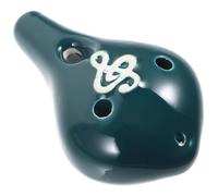 Levemolo Ocarina de Cerámica Verde Esmaltada 6 Agujeros, Instrumento Musical Portátil para Niños y Principiantes, Fácil de Tocar y Pequeña Ocarina Decorativa