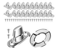 Levemolo Paquete de 20 Cierres a Presión para Lona Marina Tornillos de Montaje, Botones Giratorios Metálicos para Sujeción en Cortinas y Toldos Náuticos, Acero Inoxidable