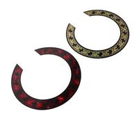 Levemolo Pegatinas Autoadhesivas de Roseta 3D para Boca de Guitarra Acústica Clásica Decoración Floral en Color Dorado y Rojo Accesorio para Tapa de Boca Protección y Embellecimiento