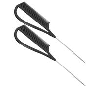 Levemolo Peines para Teñir y Trenzar con Punta Delgada Cabello de Plástico y Metal Paquete de 2 Piezas Ideales para Uso en Salones Profesionales Casa