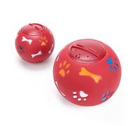 Levemolo Pelota para Perros Fugas de Comida Aroma a Leche y Hueso, Juguete Interactivo Rojo de TPR para Mascotas, Estimula el Olfato Alimentación Lenta
