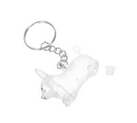 Levemolo Pet Hair Collector Keepsake Keychain Compact Corgi Shaped Storage Jar Portable Memorial Bottle with Key Ring For Pet Owners
