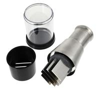 Levemolo Picadora de alimentos manual de acero inoxidable con borde negro, trituradora de ajo y verduras para cocina doméstica, diseño compacto y fácil almacenamiento